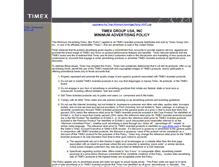 Tablet Screenshot of policies.timex.com